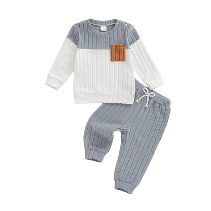 Toddler Boys Plush Pullover and Pants 2-Piece Winter Set