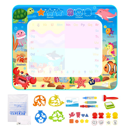 Water Drawing Mat for Kids with Reusable Magic Pens