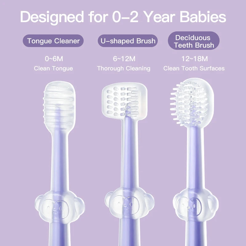 Silicone Baby Toothbrush and Tongue Cleaner with Storage Box