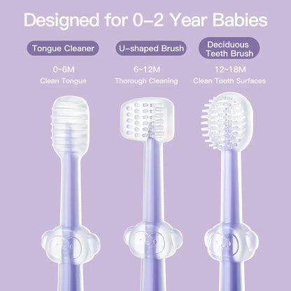 Silicone Baby Toothbrush and Tongue Cleaner with Storage Box
