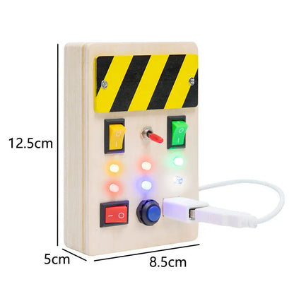 Montessori Busy Board for Children with LED Light Activities