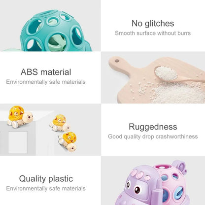 Soft Rubber Push and Go Cars for Infants 6-12 Months