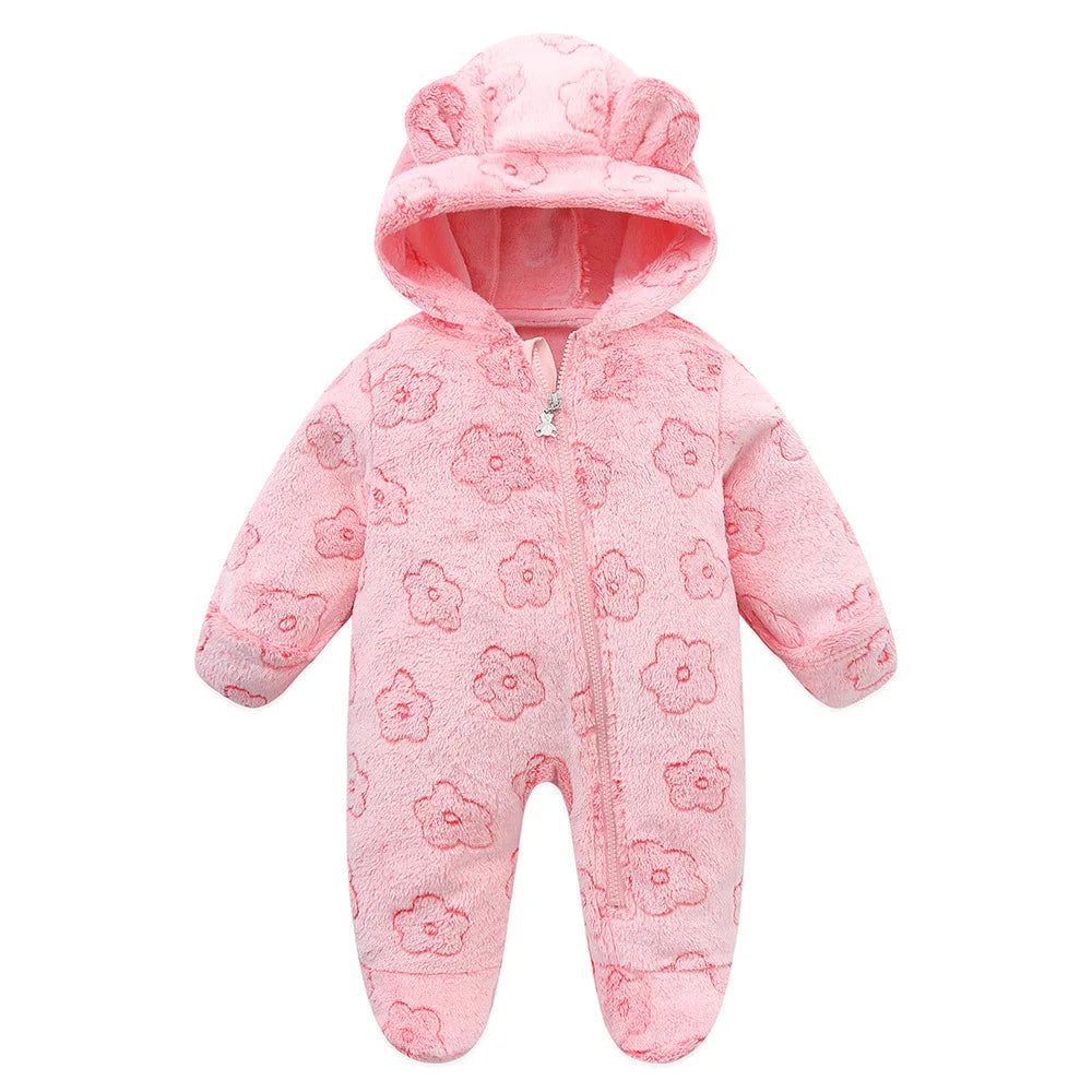 Newborn Fleece Christmas Elk Jumpsuit for Infants