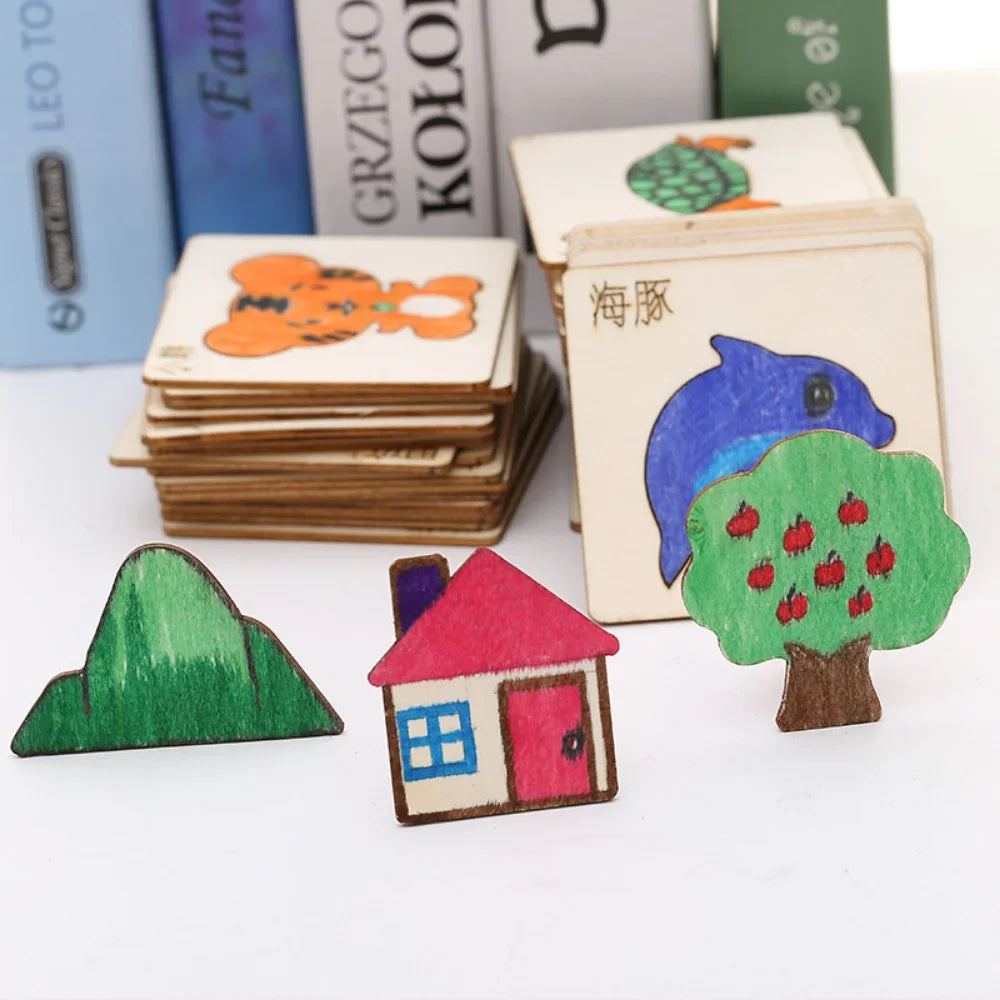Montessori Wooden Drawing Stencils for Kids' Learning Activities