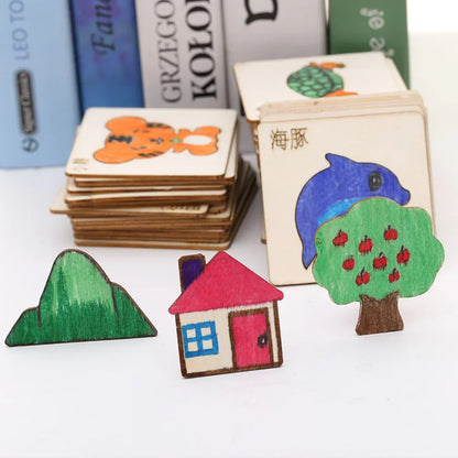 Montessori Wooden Drawing Stencils for Kids' Learning Activities