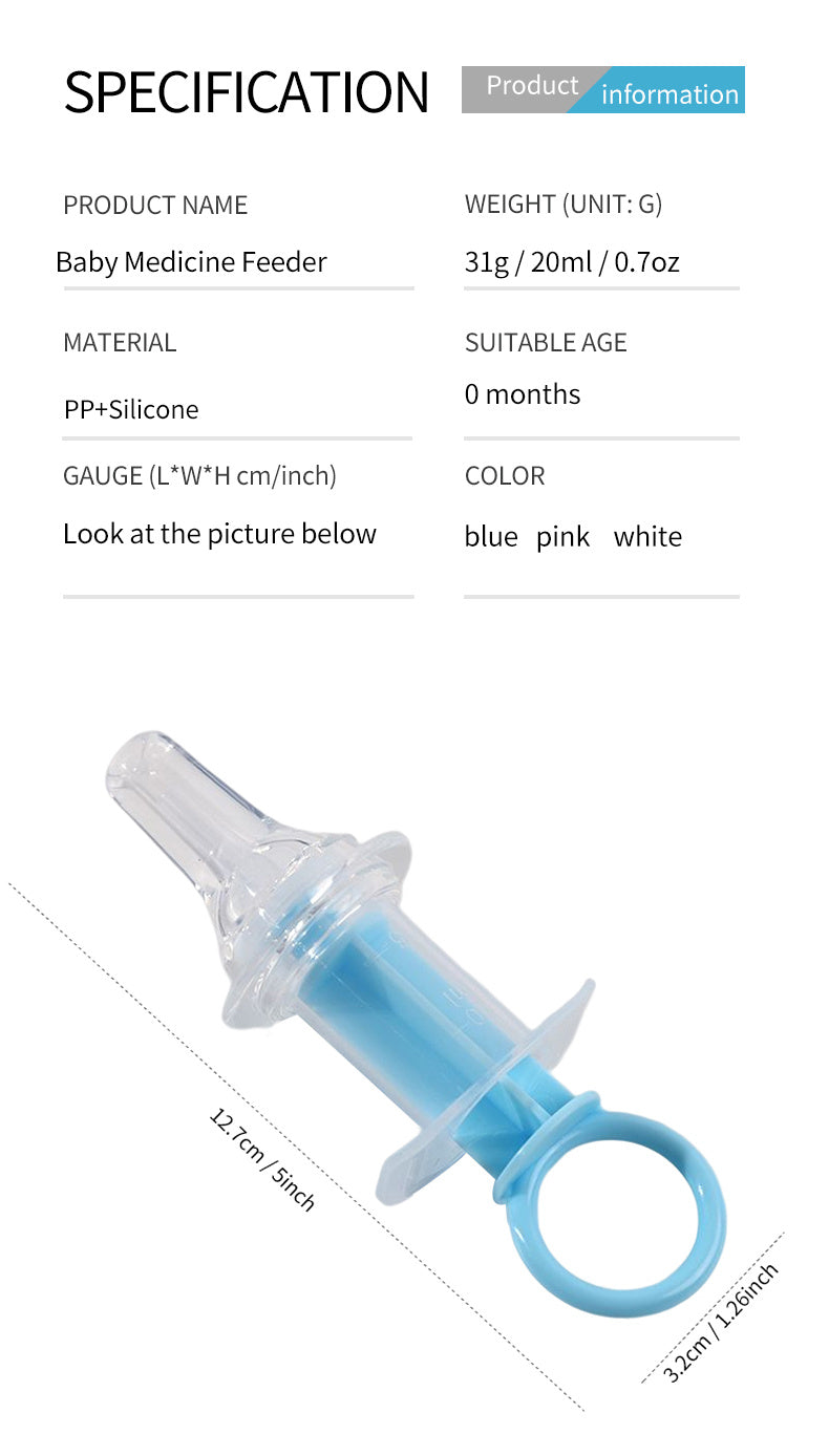 Silicone Baby Medicine Dispenser and Pacifier Feeder 20ml
