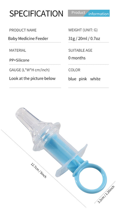 Silicone Baby Medicine Dispenser and Pacifier Feeder 20ml