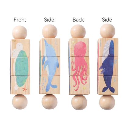 Wooden Montessori Musical Rattle Hand Bell for Babies