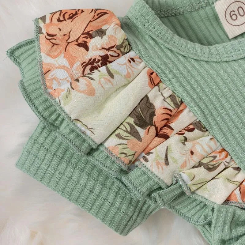 Cotton Striped Baby Girl Dress with Bowknot Headband