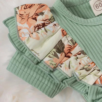 Cotton Striped Baby Girl Dress with Bowknot Headband
