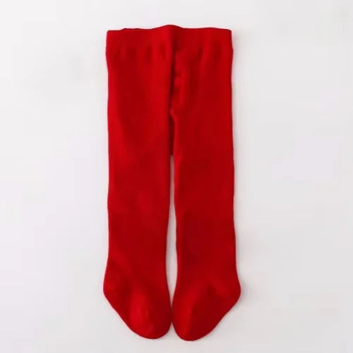 Red Cotton Christmas Tights for Infants and Toddlers