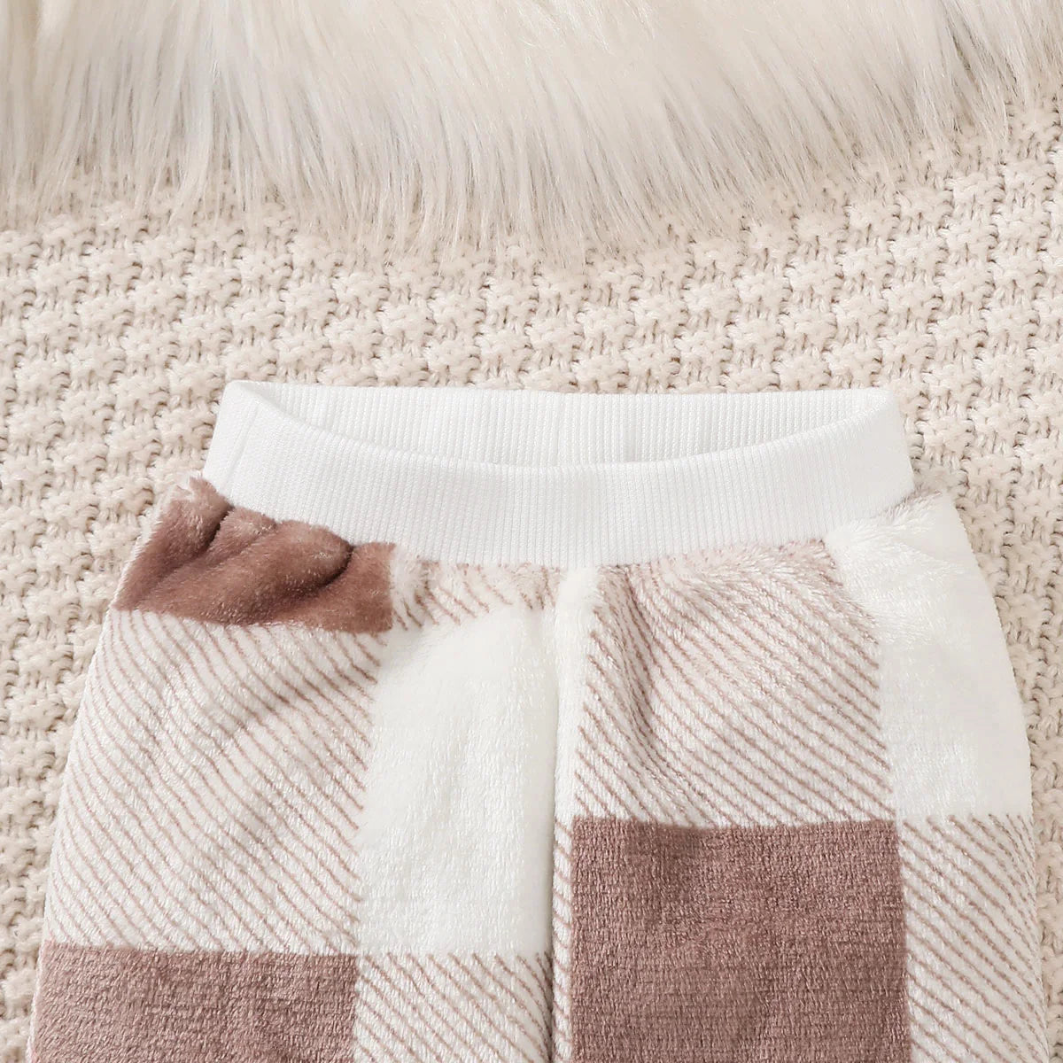 Gray and White Checkered 2-Piece Winter Suit for Baby Boys