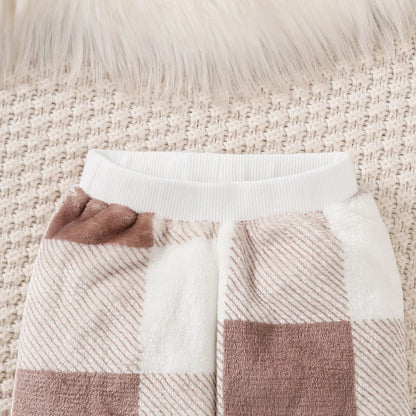 Gray and White Checkered 2-Piece Winter Suit for Baby Boys