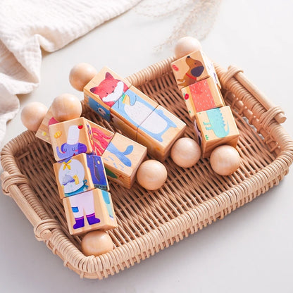 Wooden Montessori Musical Rattle Hand Bell for Babies