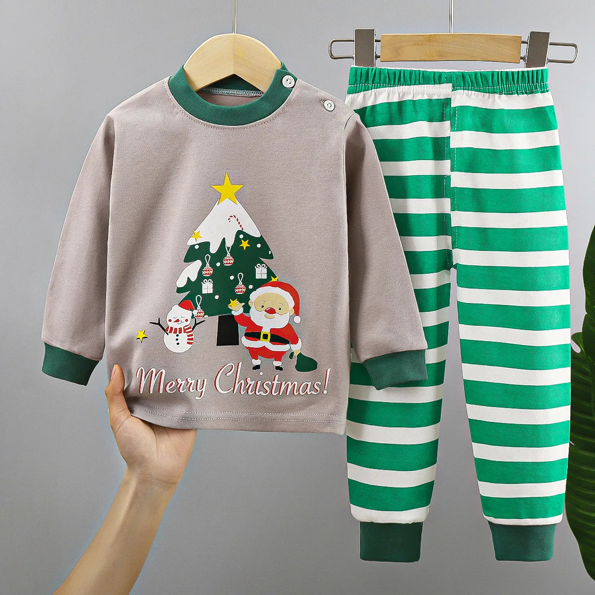 Kids' Cotton Christmas Pajama Set for Boys and Girls