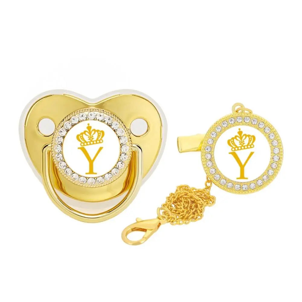 Ylellinen Gold Bling -vauvojen tutti strassikivillä – BPA-vapaa