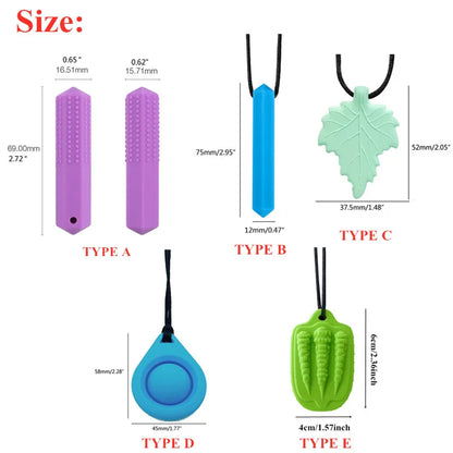 Silicone Chew Necklace for Kids with Autism and Sensory Needs