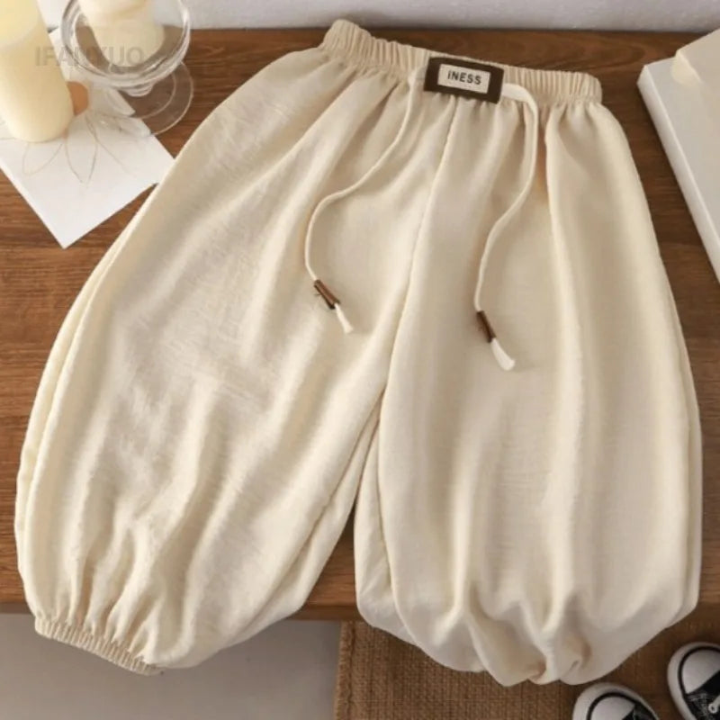 Kids Summer Jogger Pants for Boys and Girls, Solid Colors