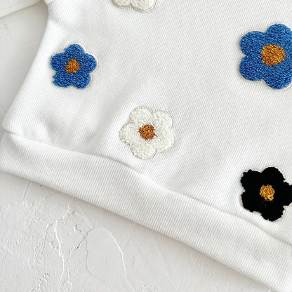 Floral Sweatshirt and Pants Set for Newborn Babies