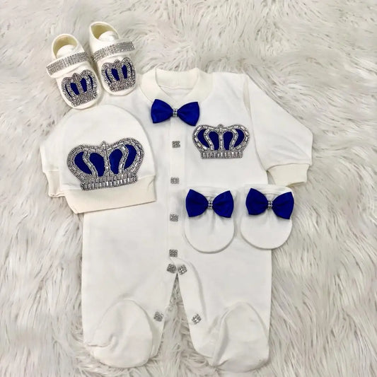 Royal Bling Baby Outfit Set with Crown and Accessories