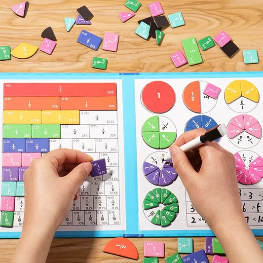 Montessori Fraction Learning Wooden Math Toy for Kids