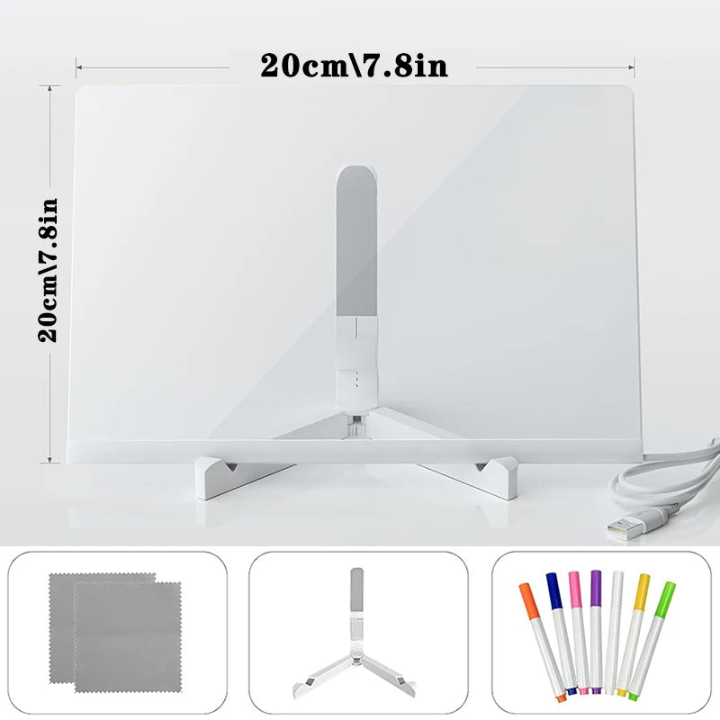 LED Light-Up Blackboard Drawing Board for Kids