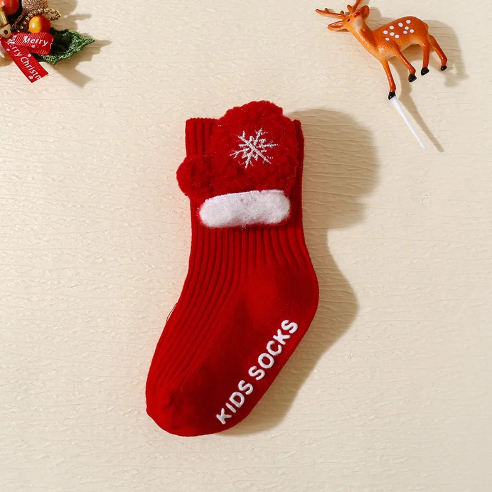 Christmas Baby Socks with Anti-Slip Design for Toddlers 0-3 Years