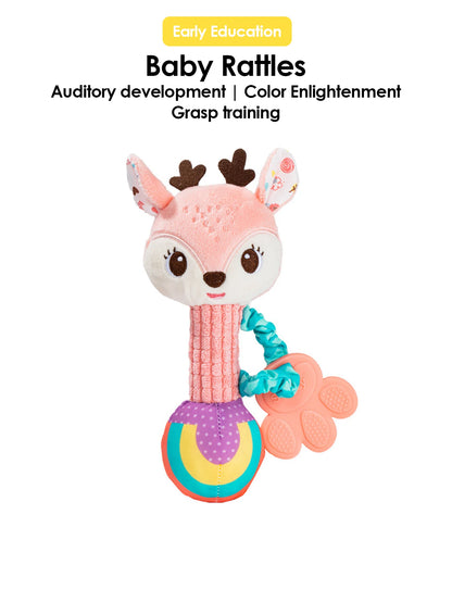 Interactive Plush Rattle Toy for Soothing Baby Gums