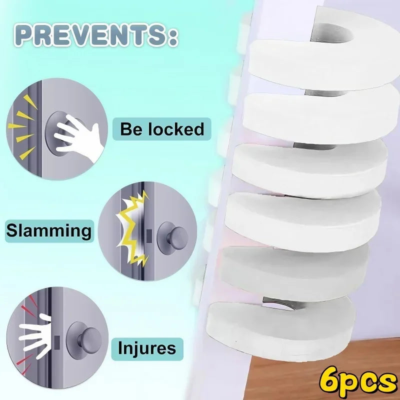 Baby Safety Door Stoppers - Finger Pinch Guard Set of 6
