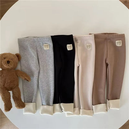 Children's Cartoon Warm Leggings with Feet for Cold Weather