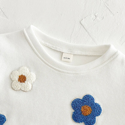 Floral Sweatshirt and Pants Set for Newborn Babies