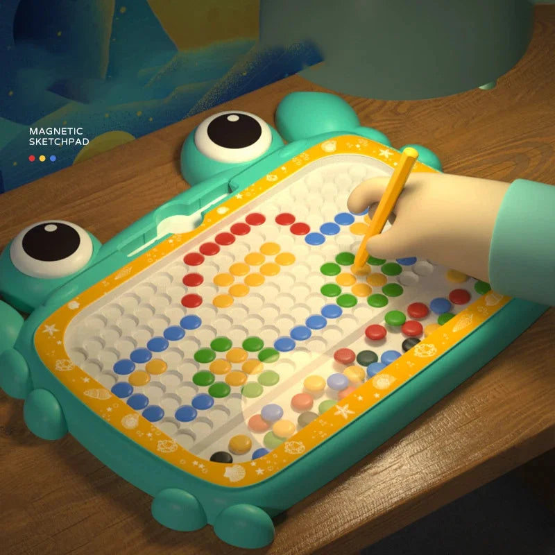 Large Magnetic Drawing Board with Beads and Pen for Kids