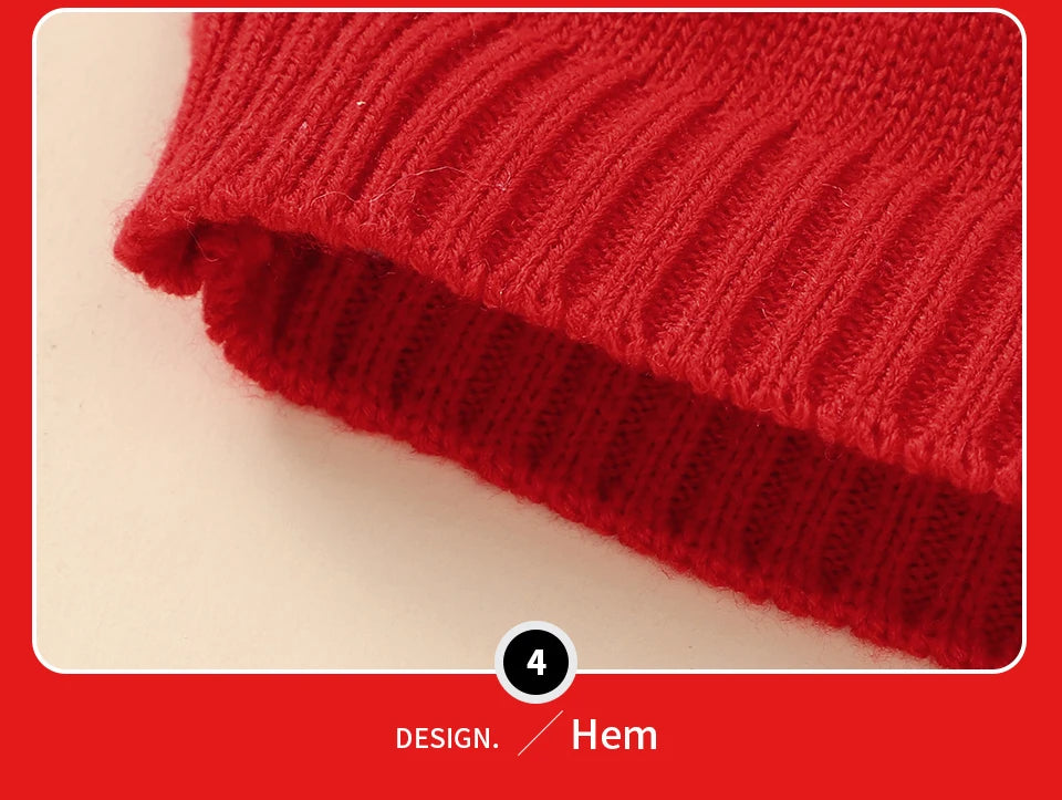 Red Christmas Knit Sweater for Newborns 0-18 Months
