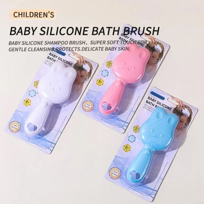 Silicone Scalp Massager Brush for Babies with Cartoon Design