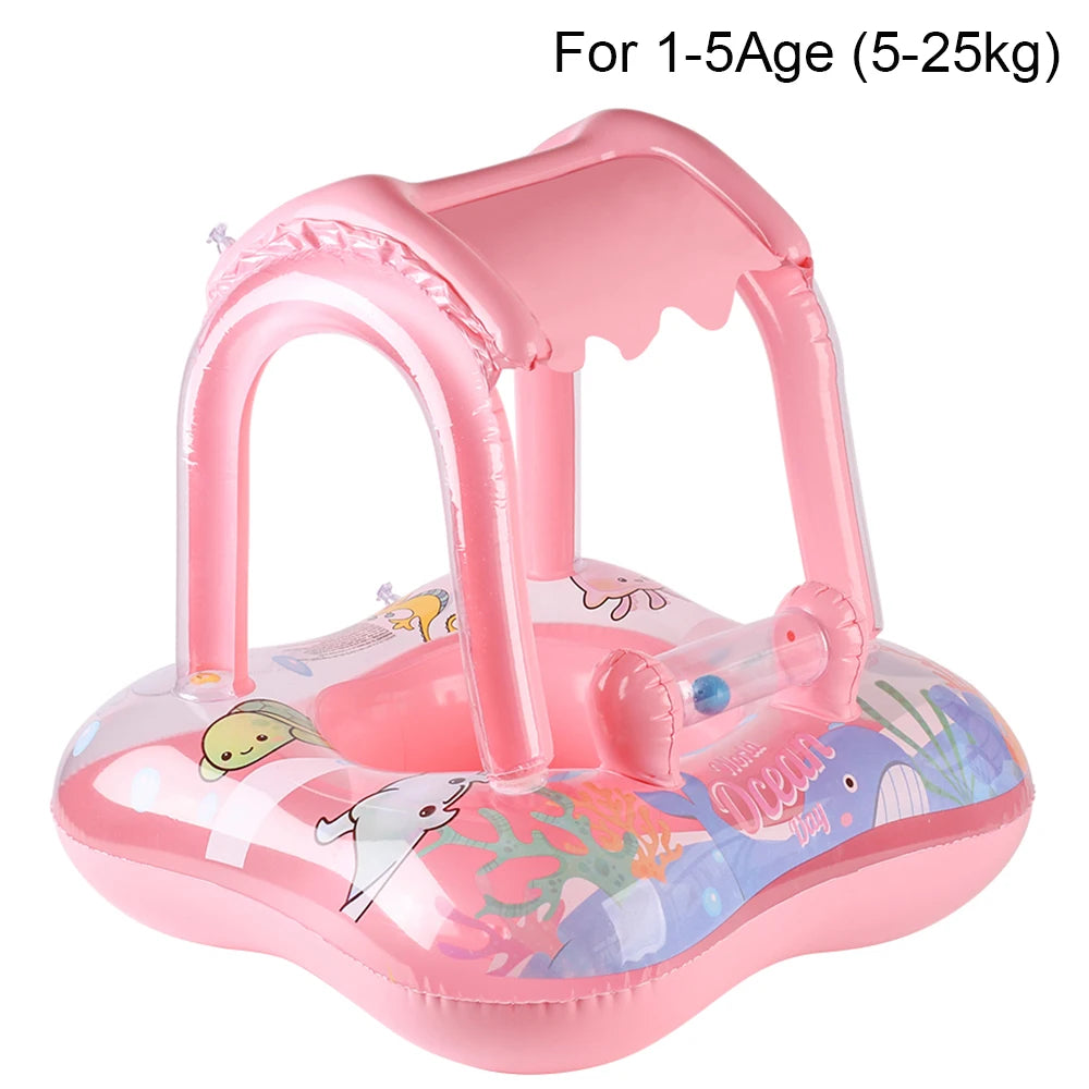 Canopy Pool Float for Babies and Toddlers - Safe Swim Ring