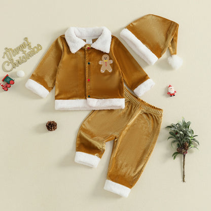 Velvet Christmas Outfit Set for Infant Boys and Girls