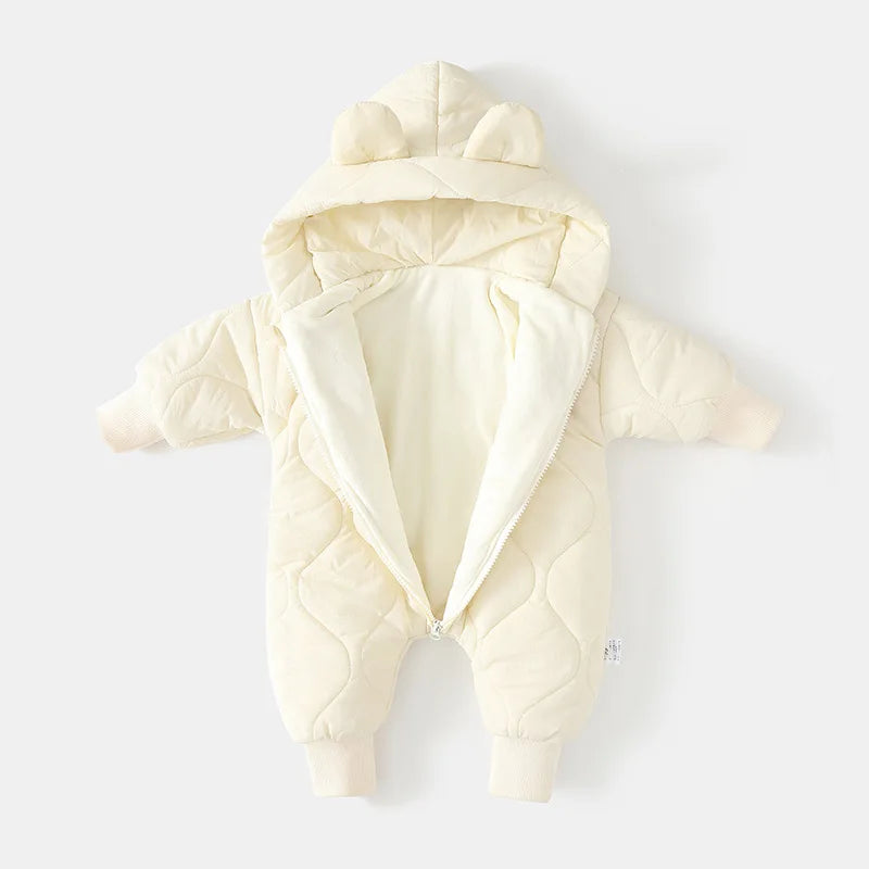 Warm Fur-Lined Winter Romper for Babies and Toddlers