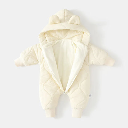 Warm Fur-Lined Winter Romper for Babies and Toddlers