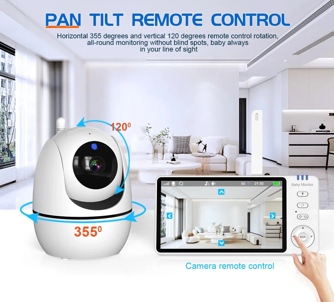 5" Wireless Video Baby Monitor with Night Vision & Two-Way Audio