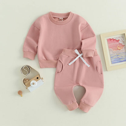 Newborn Long Sleeve Sweatshirt and Pants Set for Fall