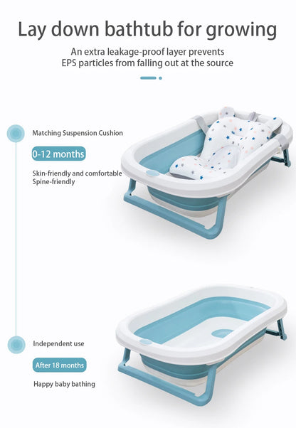 Foldable Baby Bath Support Seat - Adjustable Infant Cushion