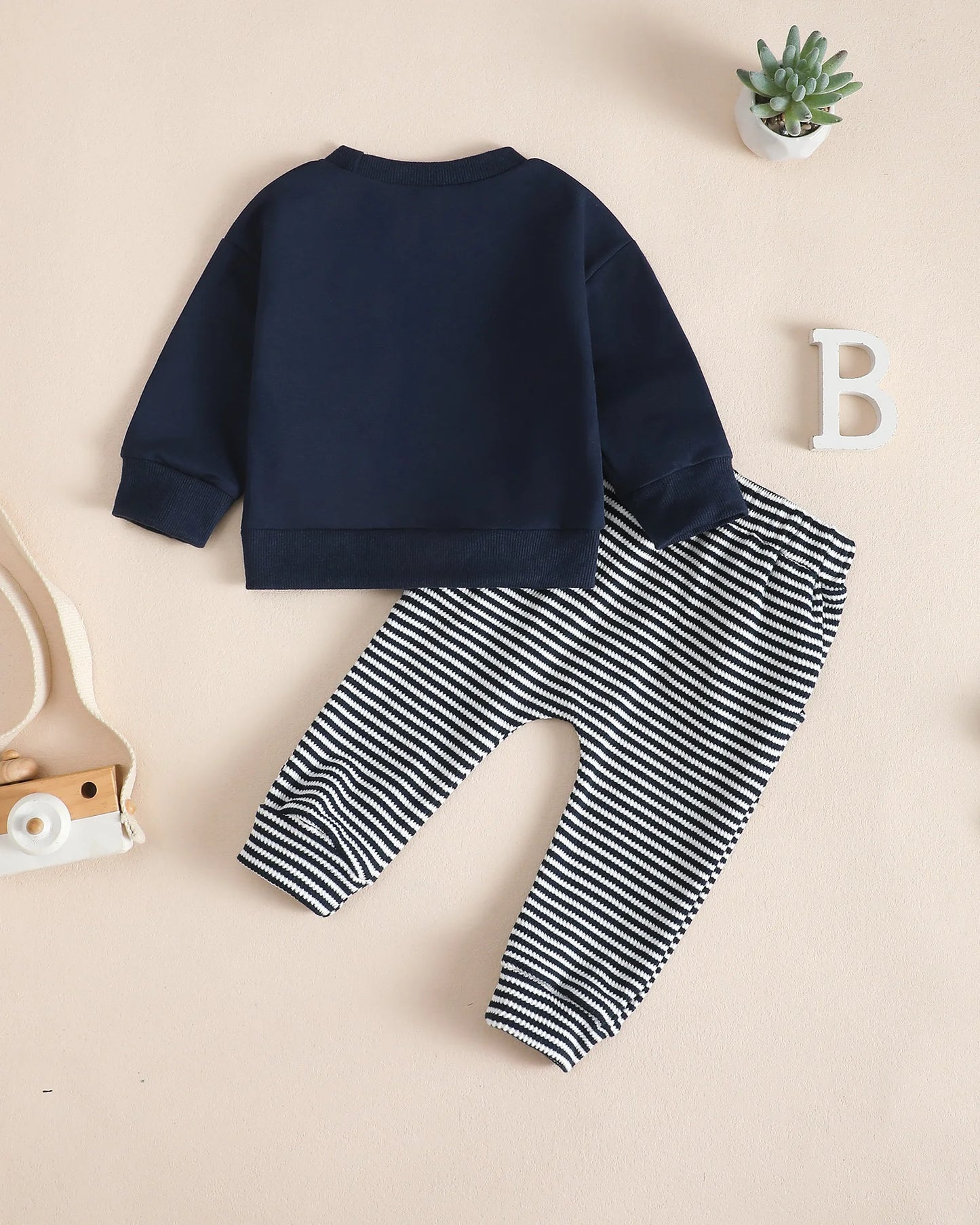 Baby Boys Soft Hoodie and Pants Set for Autumn Winter