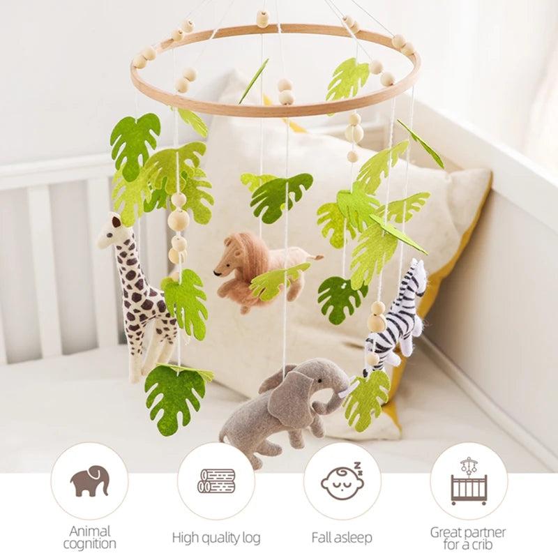 Forest Animal Crib Mobile Rattle Toy for Infants 0-12 Months