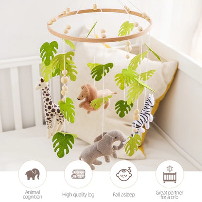 Forest Animal Crib Mobile Rattle Toy for Infants 0-12 Months