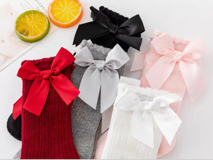 Red Bow Tie Knee High Socks for Infants and Toddlers