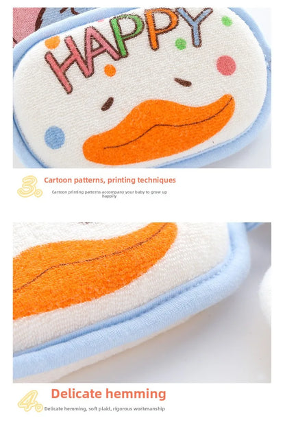 Cartoon Baby Bath Sponge and Scrubbing Towel for Newborns