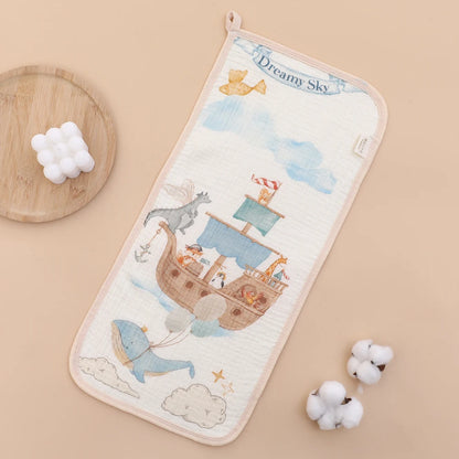 6-Layer Cotton Muslin Baby Burp Cloths & Face Towels