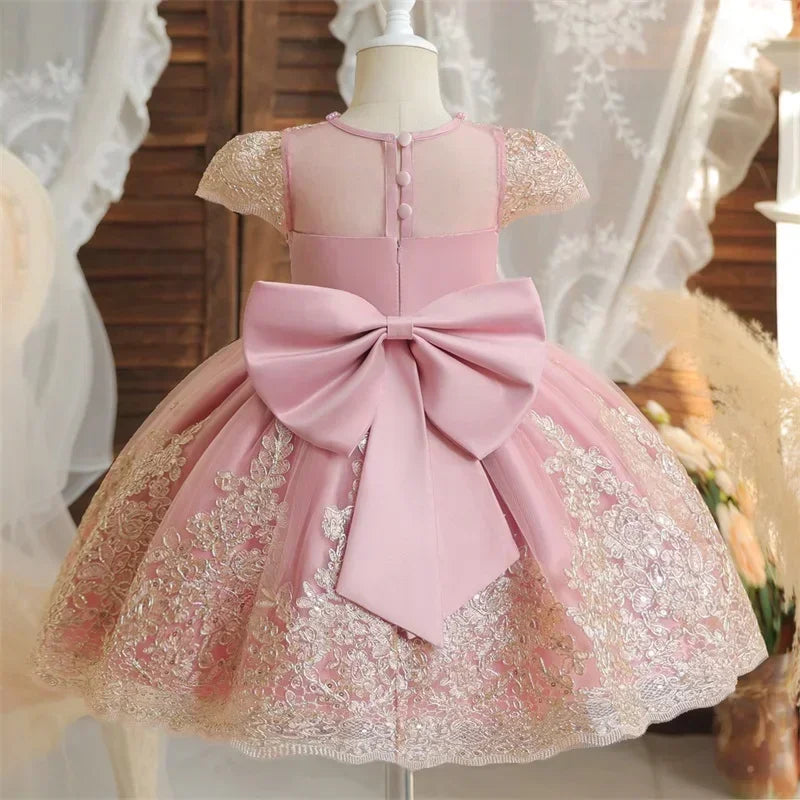 Toddler Girls Floral Embroidery Dress for Special Occasions