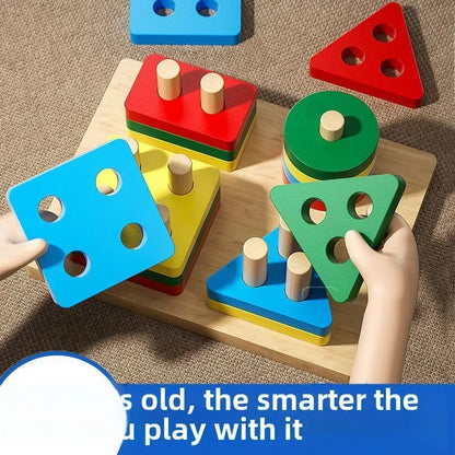 Wooden Sorting and Stacking Toys for Toddlers and Preschoolers