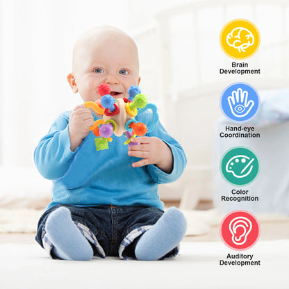 Soft Silicone Baby Rattle Ball for Infants 0-12 Months